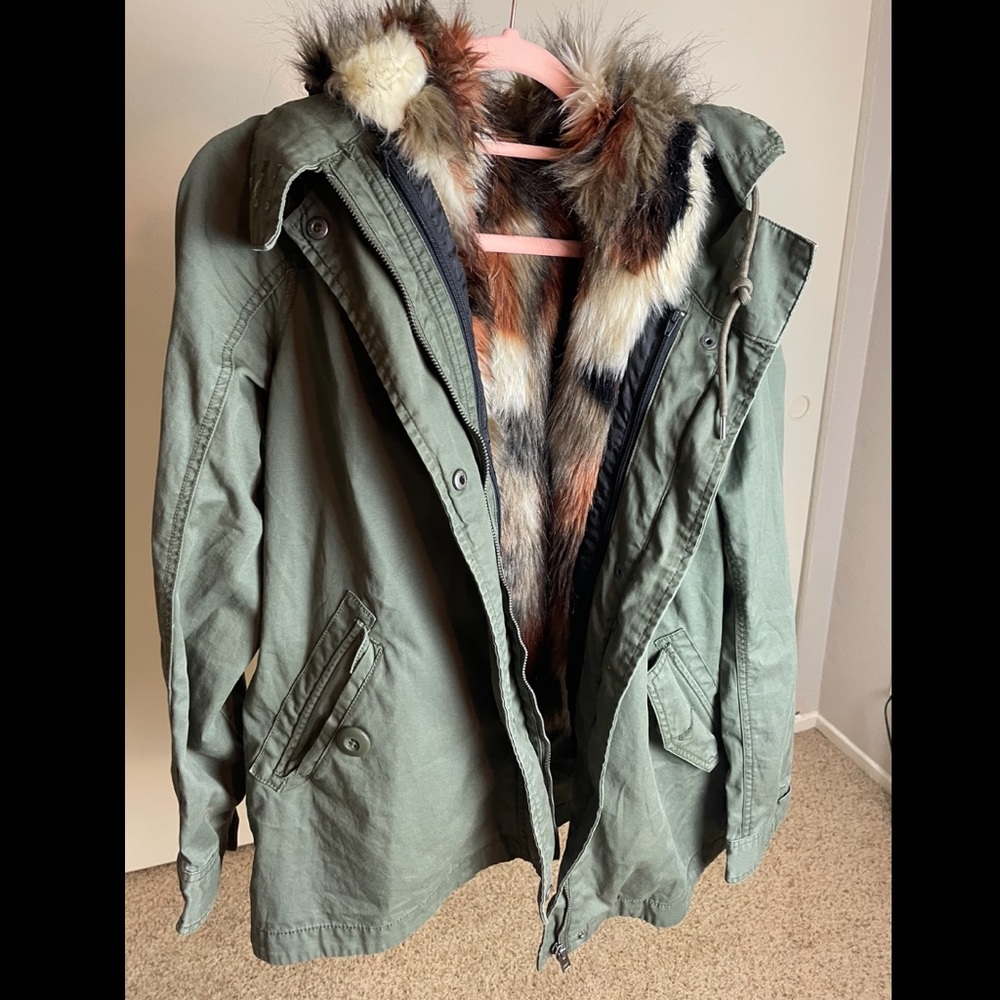American Eagle Jacket and Fur Vest in One!